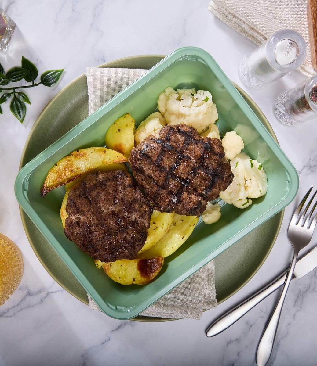 2025 - Clean Bulking Meal Box - Ground Beef - Kibbeh Burger - photo0