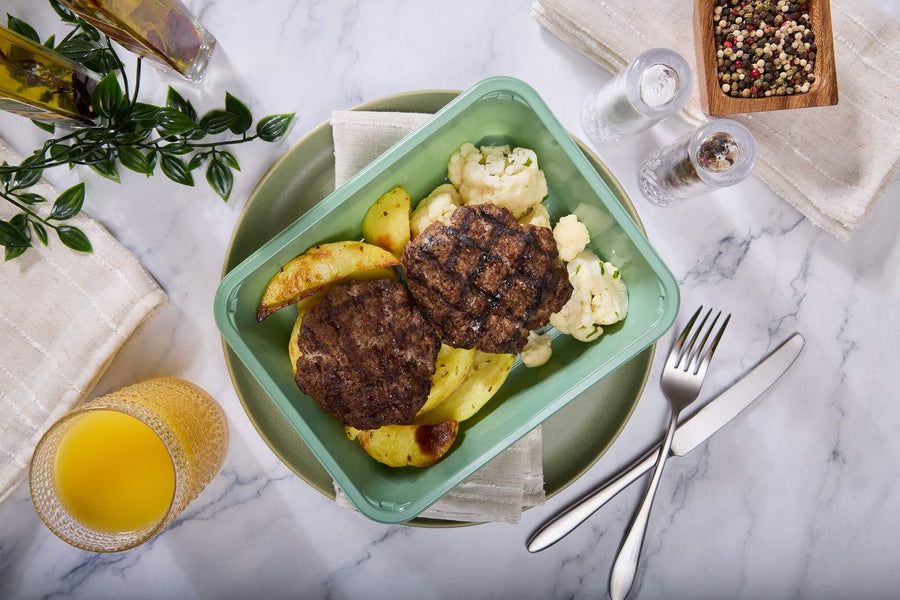 2025 - Clean Bulking Meal Box - Ground Beef - Kibbeh Burger - photo0