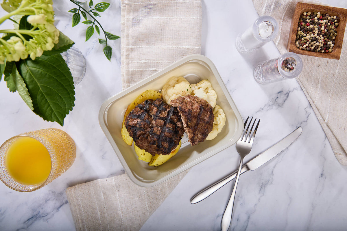 Pro Athlete Meal Box - Ground Beef - Kibbeh Burger– Power Kitchen